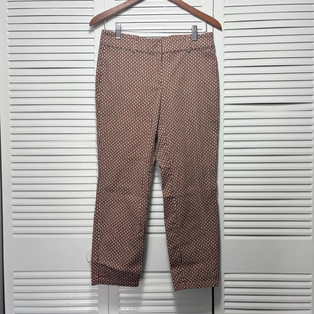 Ann Taylor Womens Stretch Cotton Orange (Multi-Colored) Curvy Capri Pants Size 2
